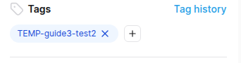 Figure 4 — a contact's Tags panel with the test tag assigned as a chip